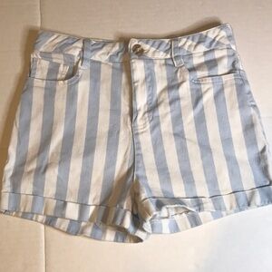 Blue and white striped shorts, Ardene
